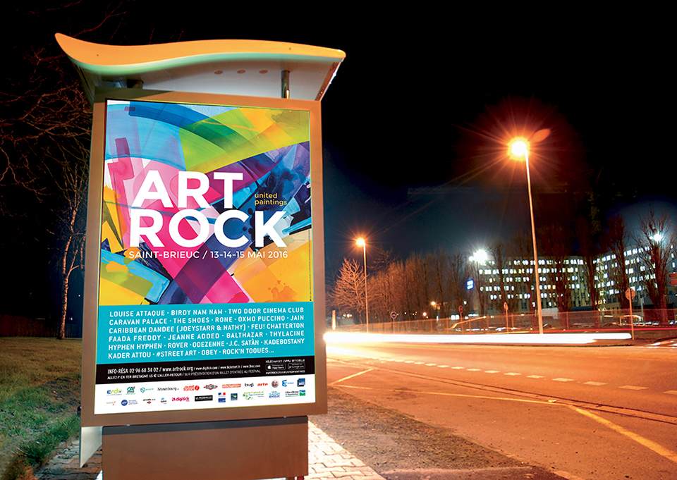 Affiche abribus d'Art Rock 2016